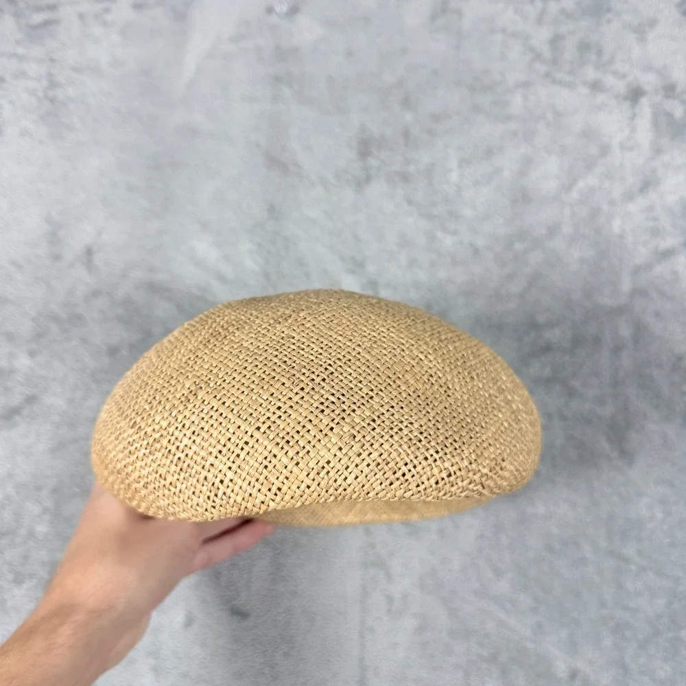 Country Gentleman Mens Medium Straw Flat Cap Tan Woven Driver Hat